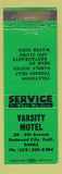 Matchbook Cover - Varsity Motel Redwood City CA green