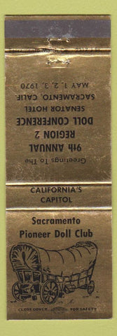 Matchbook Cover - Pioneer Doll Club Sacramento CA 1970