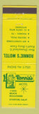 Matchbook Cover - Ronnie's Motel Stanton CA Disneyland Reference