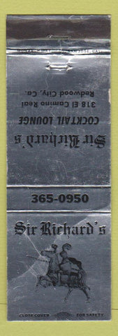 Matchbook Cover - Sir Richard's Cocktail Lounge Redwood City CA WEAR