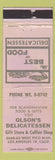 Matchbook Cover - Olson's Deli Los Angeles CA Scandinavian