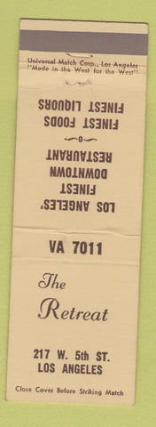 Matchbook Cover - The Retreat Los Angeles CA