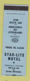Matchbook Cover - Star Lite Motel Elko NV