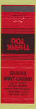 Matchbook Cover - Sparks Mint Casino NV red
