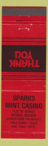 Matchbook Cover - Sparks Mint Casino NV red