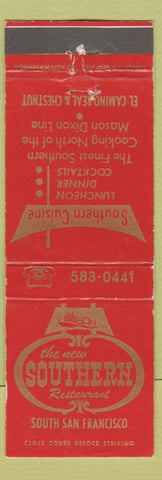 Matchbook Cover - The Southern Restaurant South San Francisco CA