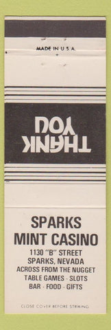 Matchbook Cover - Sparks Mint Casino NV white