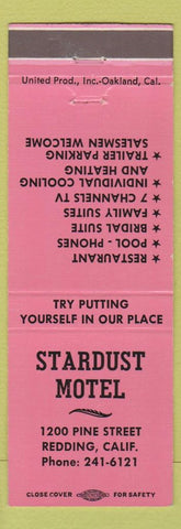 Matchbook Cover - Stardust Motel Redding CA PINK