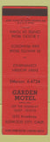 Matchbook Cover - Garden Motel Redwood City CA