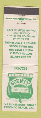 Matchbook Cover - Bounty Restaurant Redondo Beach CA