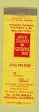 Matchbook Cover - Terrace Motel Redlands CA