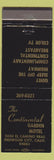Matchbook Cover - Continental Garden Motel Redwood City CA