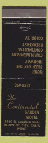 Matchbook Cover - Continental Garden Motel Redwood City CA