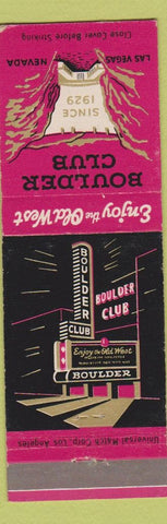 Matchbook Cover - Boulder Club Casino Las Vegas NV
