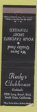 Matchbook Cover - Rudy's Clubhouse South Gate CA WEAR