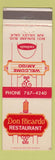 Matchbook Cover - Don Ricardo Restaurant Sun Valley CA