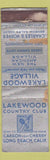 Matchbook Cover - Lakewood Country Club Long Beach CA CROWN POOR