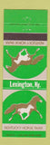 Matchbook Cover - Kentucky Horse Park Lexington KY racing? Frankfort