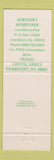 Matchbook Cover - Kentucky Horse Park Lexington KY racing? Frankfort
