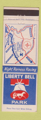 Matchbook Cover - Liberty Bell Park Horse Harness Racing Philadelphia PA #1