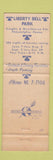 Matchbook Cover - Liberty Bell Park Horse Harness Racing Philadelphia PA #1