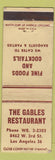 Matchbook Cover - Gables Restaurant Los Angeles CA