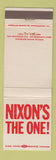 Matchbook Cover - Richard Nixon For President Nixon's The One WORN