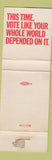 Matchbook Cover - Richard Nixon For President Nixon's The One WORN