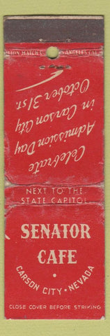 Matchbook Cover - Senator Cafe Carson City NV POOR