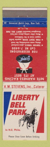 Matchbook Cover - Liberty Bell Park Horse Harness Racing Philadelphia PA