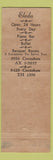 Matchbook Cover - Eleda Restaurant Los Angeles CA