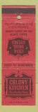 Matchbook Cover - Colony Kitchen Laguna Beach San Juan Capistrano CA
