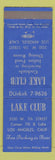 Matchbook Cover - Lake Club Los Angeles CA Italian