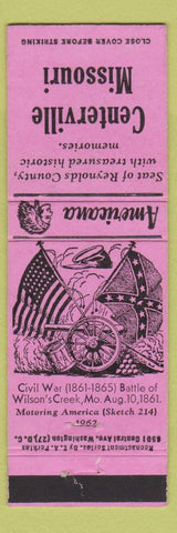 Matchbook Cover - Centerville MO Perkins Americana PINK