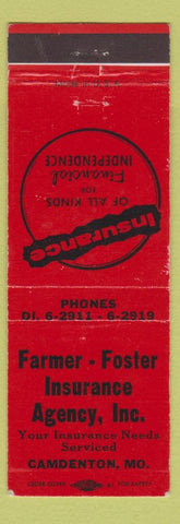 Matchbook Cover - Farmer Foster Insurance Camdenton MO