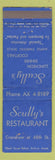 Matchbook Cover - Scully's Restaurant Los Angeles CA WEAR