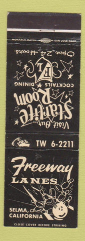 Matchbook Cover - Freeway Lanes Bowling Selma CA