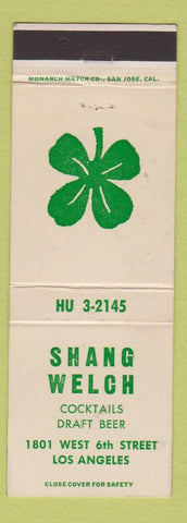 Matchbook Cover - Shang Welch Bar Los Angeles CA Four Leaf Clover