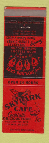 Matchbook Cover - Skylark Cafe Los Angeles CA