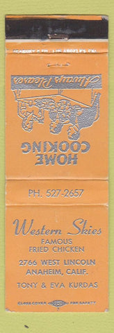 Matchbook Cover - Western Skies Fried Chicken Anaheim CA peach