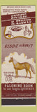 Matchbook Cover - Saddle n Sirloin Santa Rosa CA horse Palomino Room