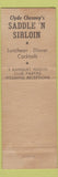 Matchbook Cover - Saddle n Sirloin Santa Rosa CA horse Palomino Room