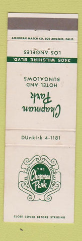 Matchbook Cover - Chapman Park Hotel Los Angeles CA WEAR