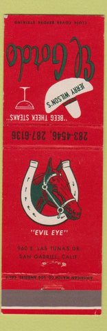 Matchbook Cover - El Gordo San Gabriel CA horse