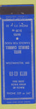 Matchbook Cover - Ko Ed Klub Westminster MD low phone #