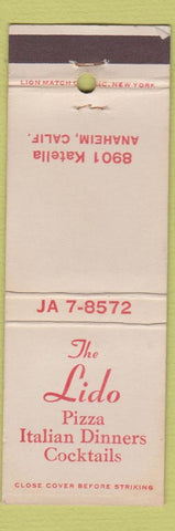 Matchbook Cover - Lido Pizza Italian Anaheim CA