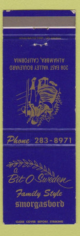 Matchbook Cover - Bit O Sweden Alhambra CA