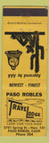 Matchbook Cover - Travel Lodge Paso Robles CA