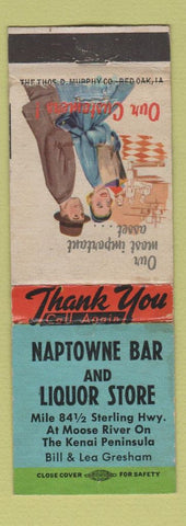 Matchbook Cover - Naptowne Bar Liquor Store Kenai Peninsula AK WEAR