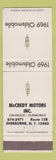 Matchbook Cover - 1969 Oldsmobile McCredy Motors Chevrolet Sherburne NY